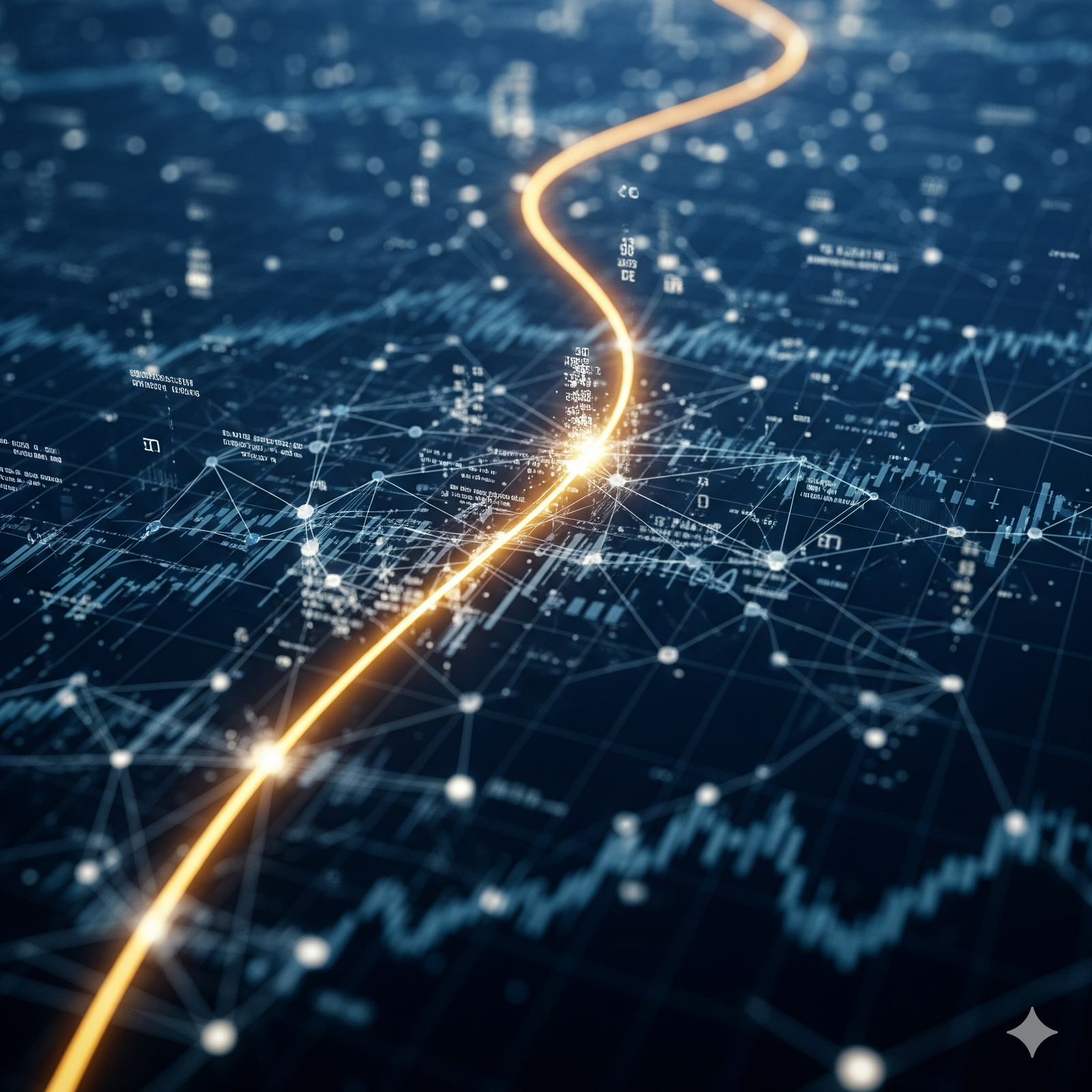 Abstract data visualization representing quantitative advantage